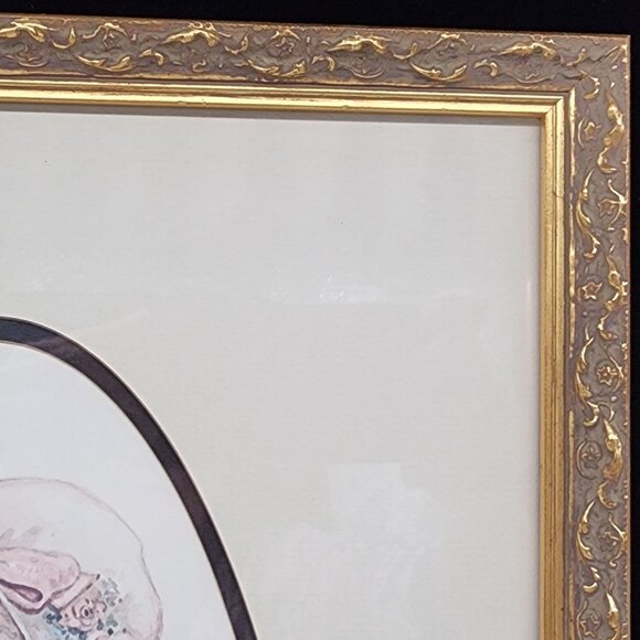 Vintage Wood Picture Photo Frame Ornate Detailed Gold Girl Print 13.5"x25.5" - Picture 3 of 16